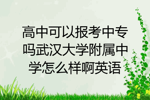 高中可以报考中专吗武汉大学附属中学怎么样啊英语