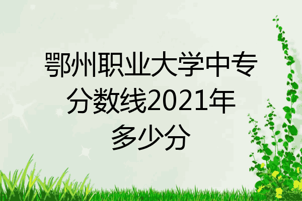 鄂州职业大学中专分数线2021年多少分