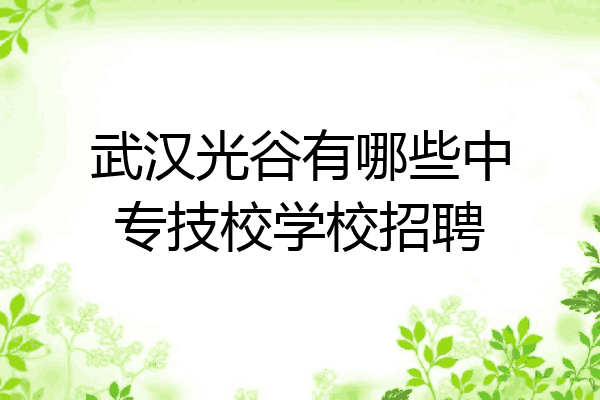 武汉光谷有哪些中专技校学校招聘