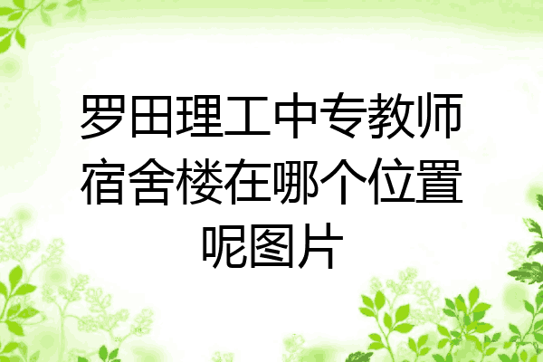 罗田理工中专教师宿舍楼在哪个位置呢图片