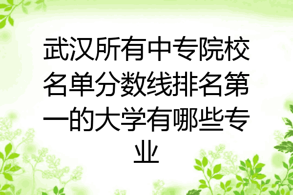 武汉所有中专院校名单分数线排名第一的大学有哪些专业