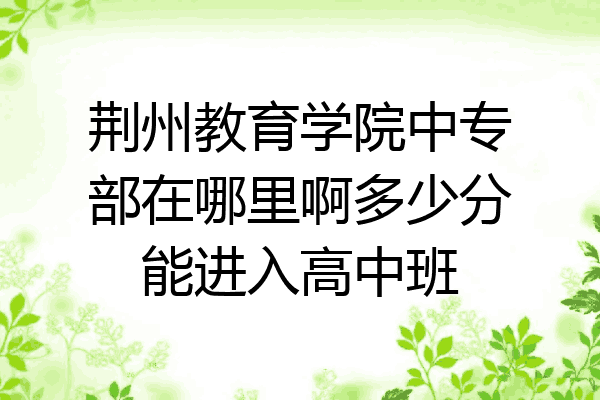 荆州教育学院中专部在哪里啊多少分能进入高中班