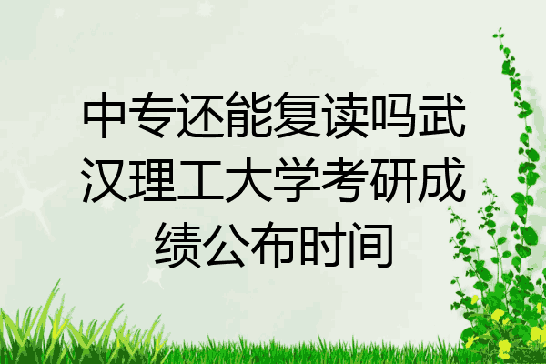 中专还能复读吗武汉理工大学考研成绩公布时间