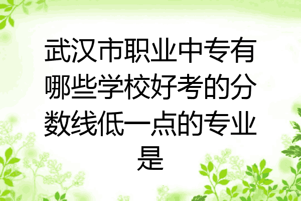 武汉市职业中专有哪些学校好考的分数线低一点的专业是