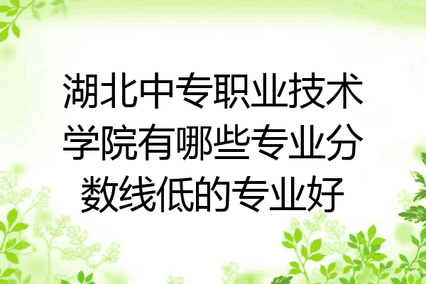 湖北中专职业技术学院有哪些专业分数线低的专业好