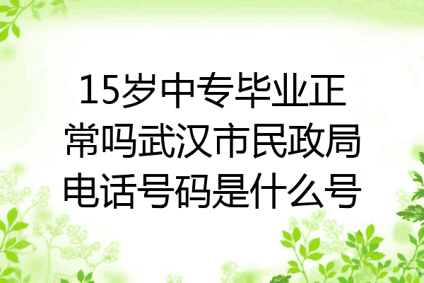15岁中专毕业正常吗武汉市民政局电话号码是什么号