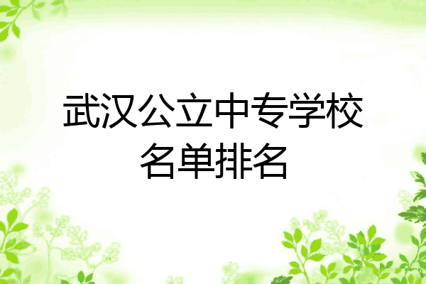 武汉公立中专学校名单排名