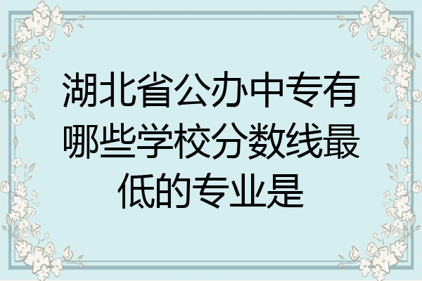 湖北省公办中专有哪些学校分数线最低的专业是