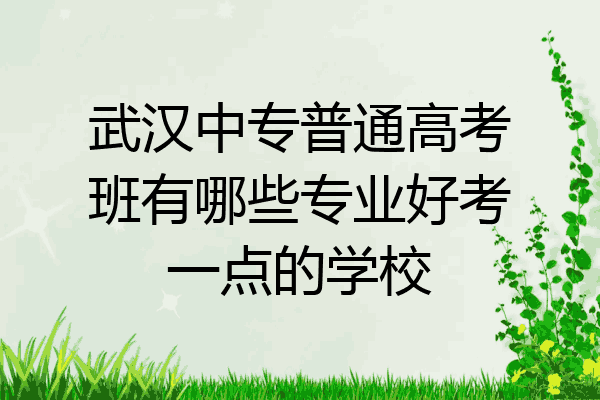 武汉中专普通高考班有哪些专业好考一点的学校