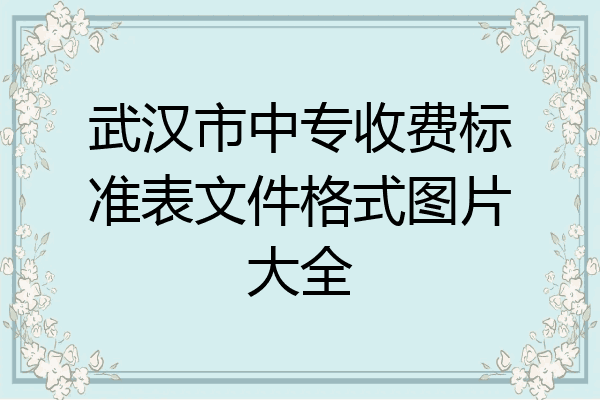 武汉市中专收费标准表文件格式图片大全