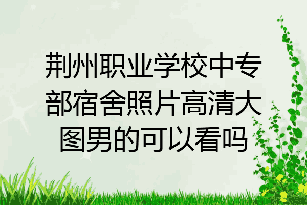 荆州职业学校中专部宿舍照片高清大图男的可以看吗