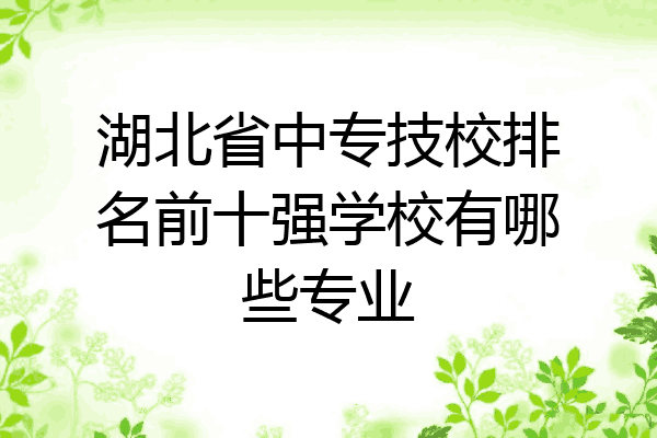 湖北省中专技校排名前十强学校有哪些专业