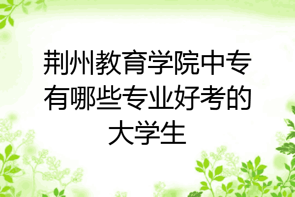 荆州教育学院中专有哪些专业好考的大学生