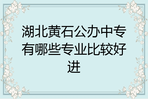 湖北黄石公办中专有哪些专业比较好进