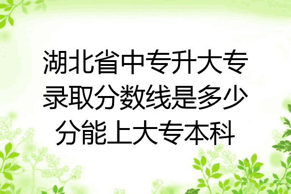 湖北省中专升大专录取分数线是多少分能上大专本科