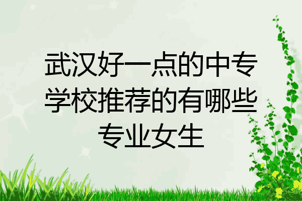 武汉好一点的中专学校推荐的有哪些专业女生