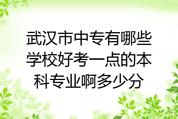 武汉市中专有哪些学校好考一点的本科专业啊多少分