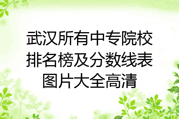 武汉所有中专院校排名榜及分数线表图片大全高清