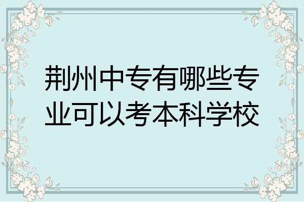 荆州中专有哪些专业可以考本科学校