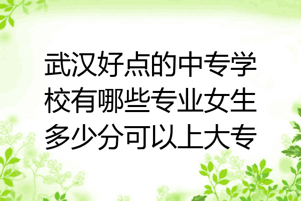 武汉好点的中专学校有哪些专业女生多少分可以上大专
