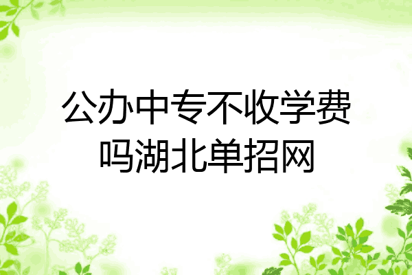 公办中专不收学费吗湖北单招网