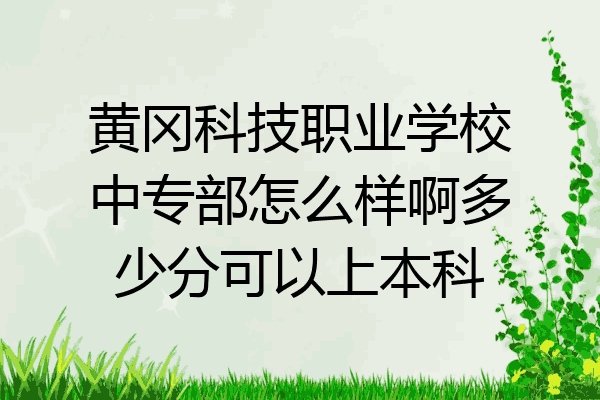 黄冈科技职业学校中专部怎么样啊多少分可以上本科