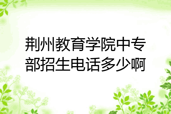 荆州教育学院中专部招生电话多少啊