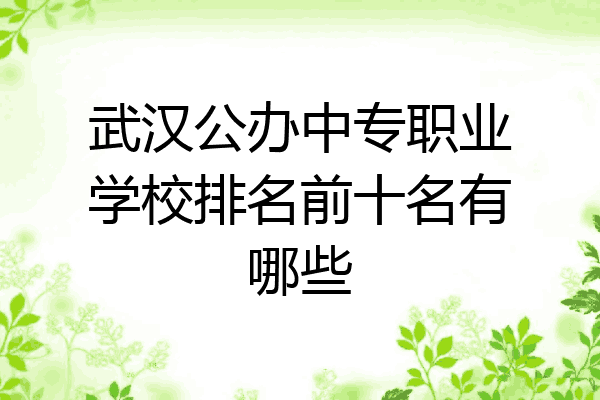 武汉公办中专职业学校排名前十名有哪些