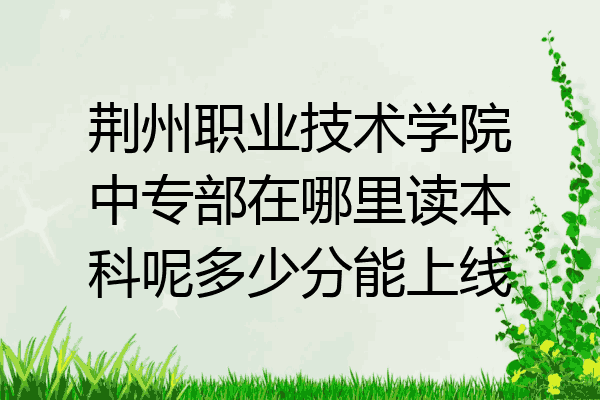荆州职业技术学院中专部在哪里读本科呢多少分能上线