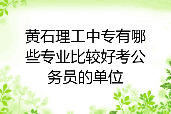 黄石理工中专有哪些专业比较好考公务员的单位