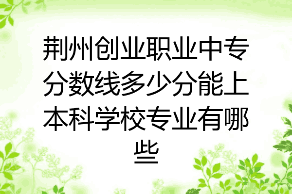 荆州创业职业中专分数线多少分能上本科学校专业有哪些