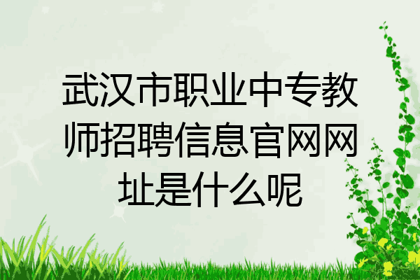 武汉市职业中专教师招聘信息官网网址是什么呢