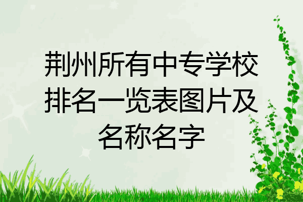 荆州所有中专学校排名一览表图片及名称名字