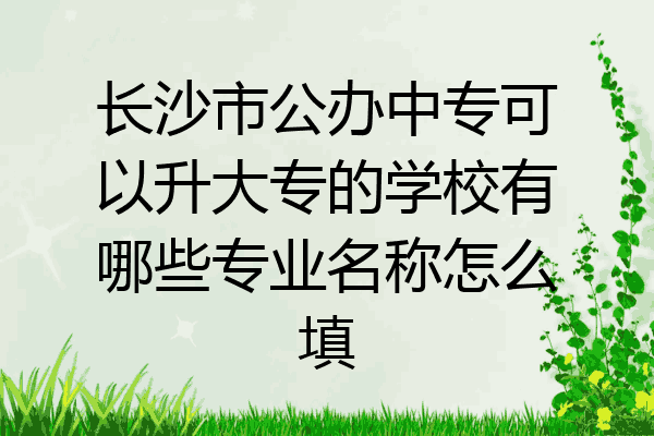 长沙市公办中专可以升大专的学校有哪些专业名称怎么填