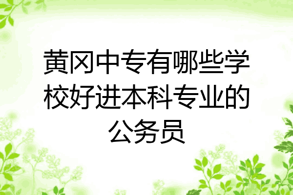 黄冈中专有哪些学校好进本科专业的公务员