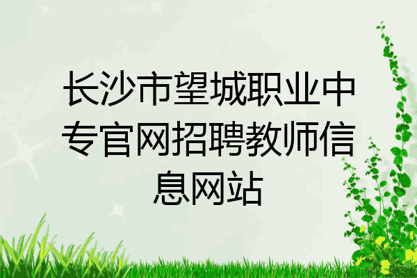 长沙市望城职业中专官网招聘教师信息网站