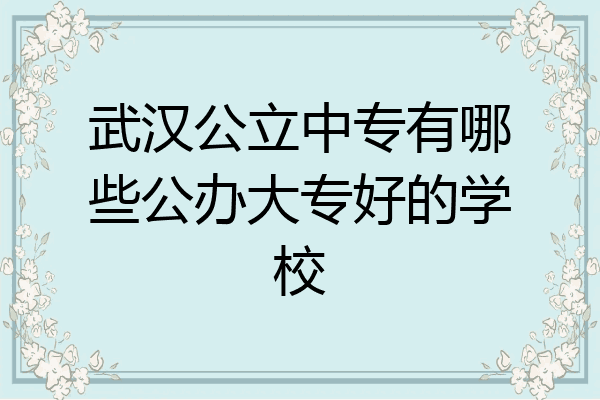武汉公立中专有哪些公办大专好的学校