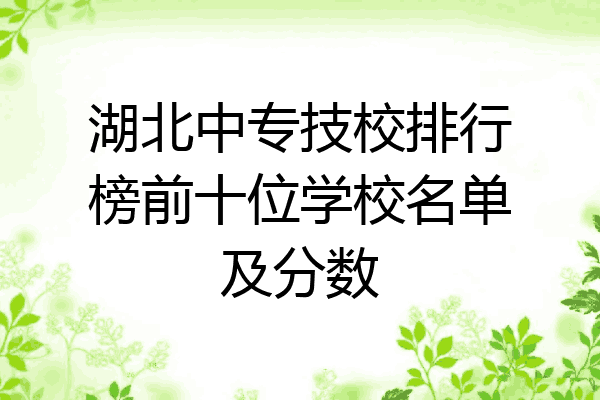 湖北中专技校排行榜前十位学校名单及分数