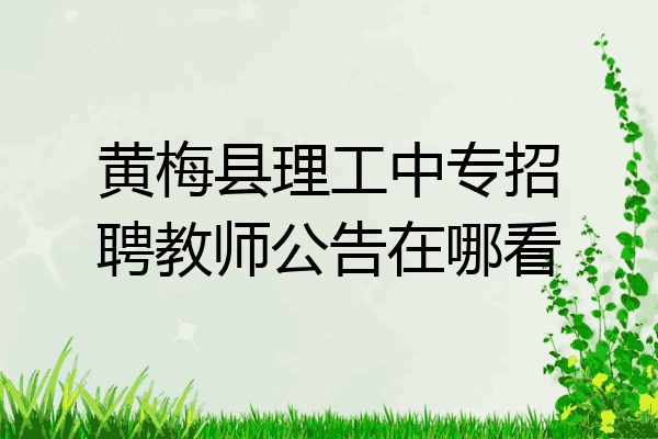黄梅县理工中专招聘教师公告在哪看