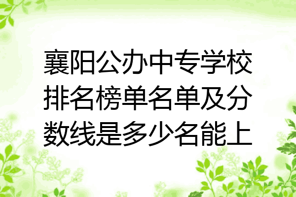襄阳公办中专学校排名榜单名单及分数线是多少名能上