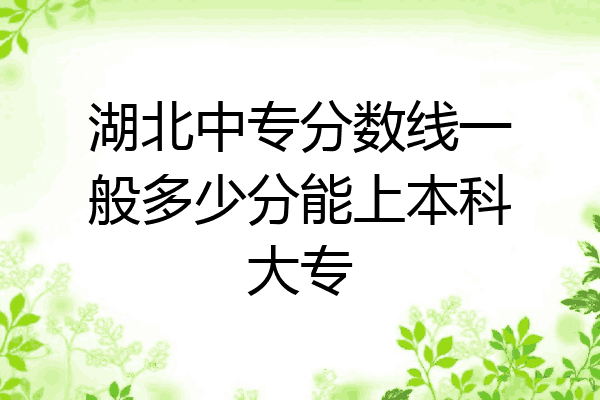 湖北中专分数线一般多少分能上本科大专
