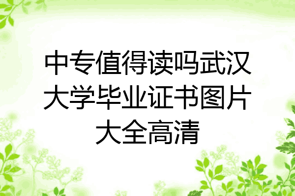 中专值得读吗武汉大学毕业证书图片大全高清