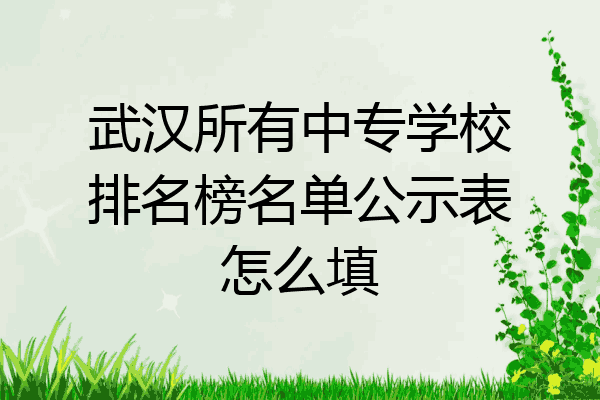 武汉所有中专学校排名榜名单公示表怎么填