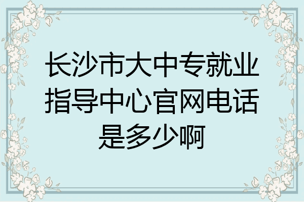 长沙市大中专就业指导中心官网电话是多少啊