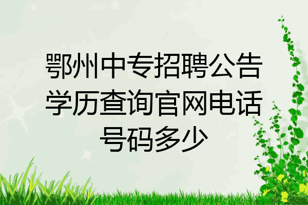 鄂州中专招聘公告学历查询官网电话号码多少