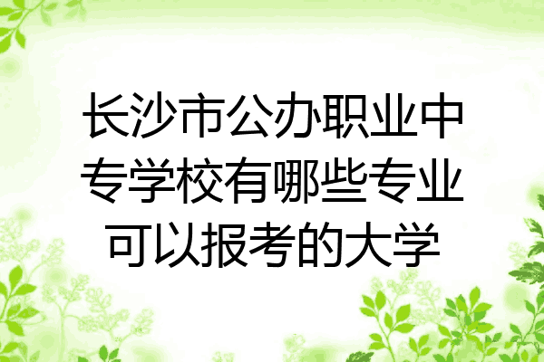 长沙市公办职业中专学校有哪些专业可以报考的大学