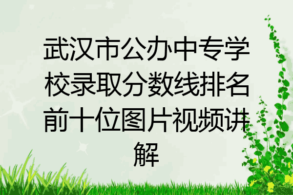武汉市公办中专学校录取分数线排名前十位图片视频讲解
