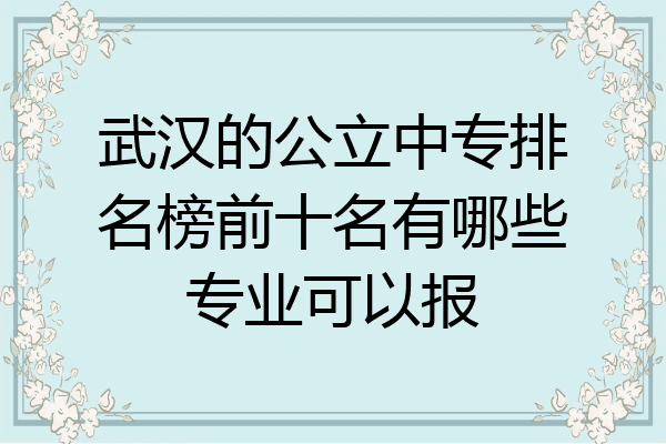 武汉的公立中专排名榜前十名有哪些专业可以报