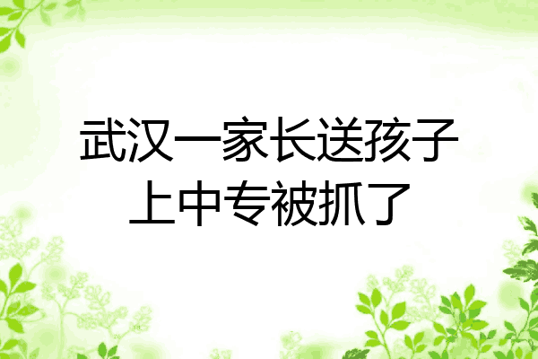 武汉一家长送孩子上中专被抓了