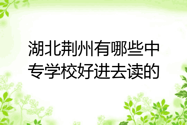 湖北荆州有哪些中专学校好进去读的